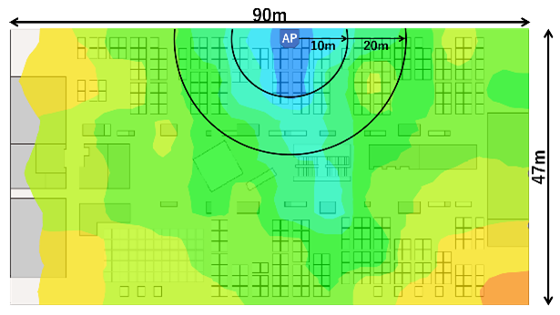 2.4GHz帯ヒートマップ WLX313 内蔵アンテナ