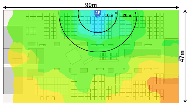 5GHz(1)帯ヒートマップ WLX323/WLX322