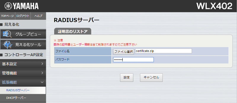 Put the password to restore