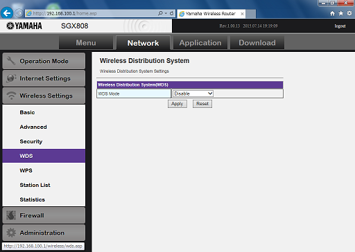 WDS disabled