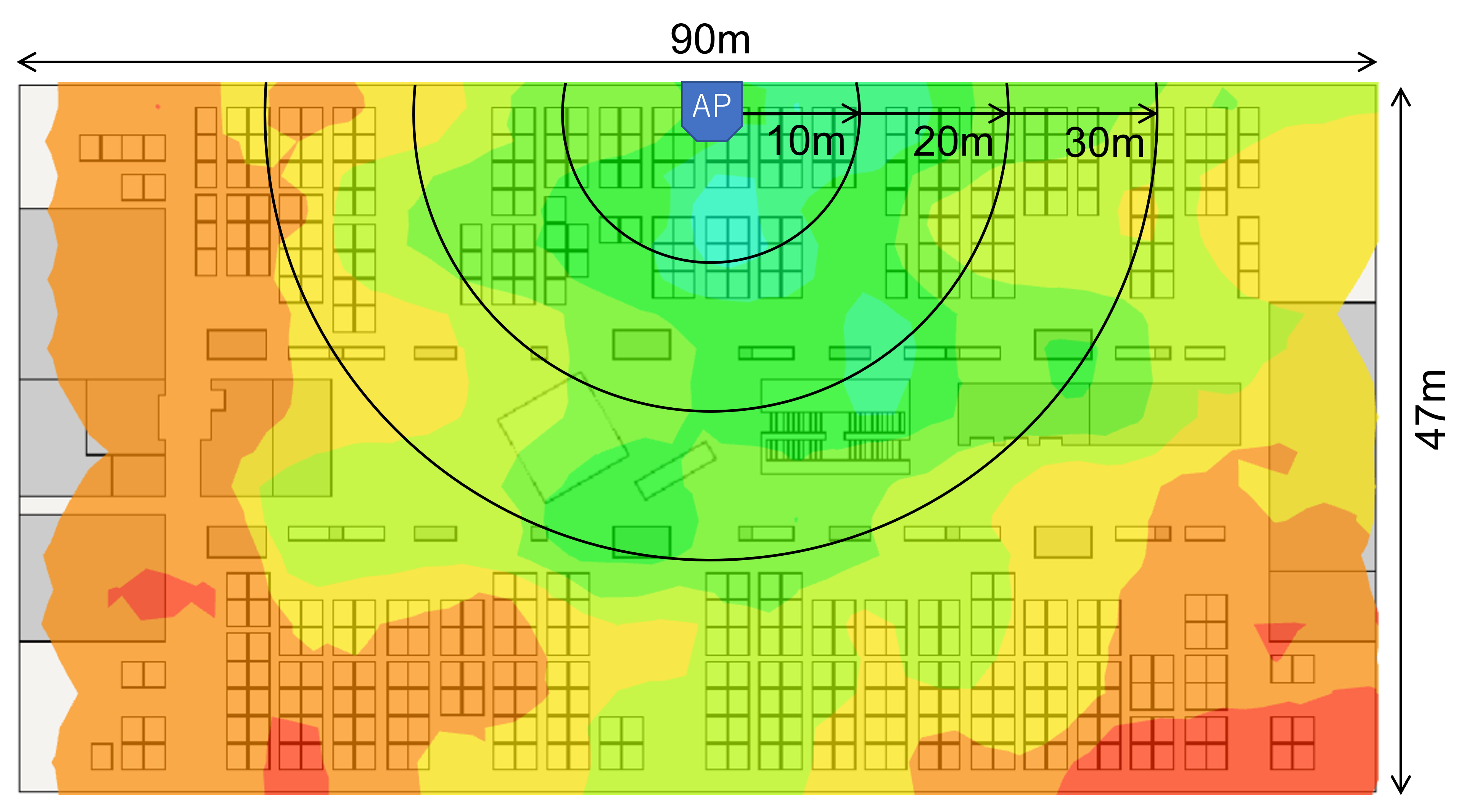2.4GHz帯ヒートマップ WLX212 指向性あり
