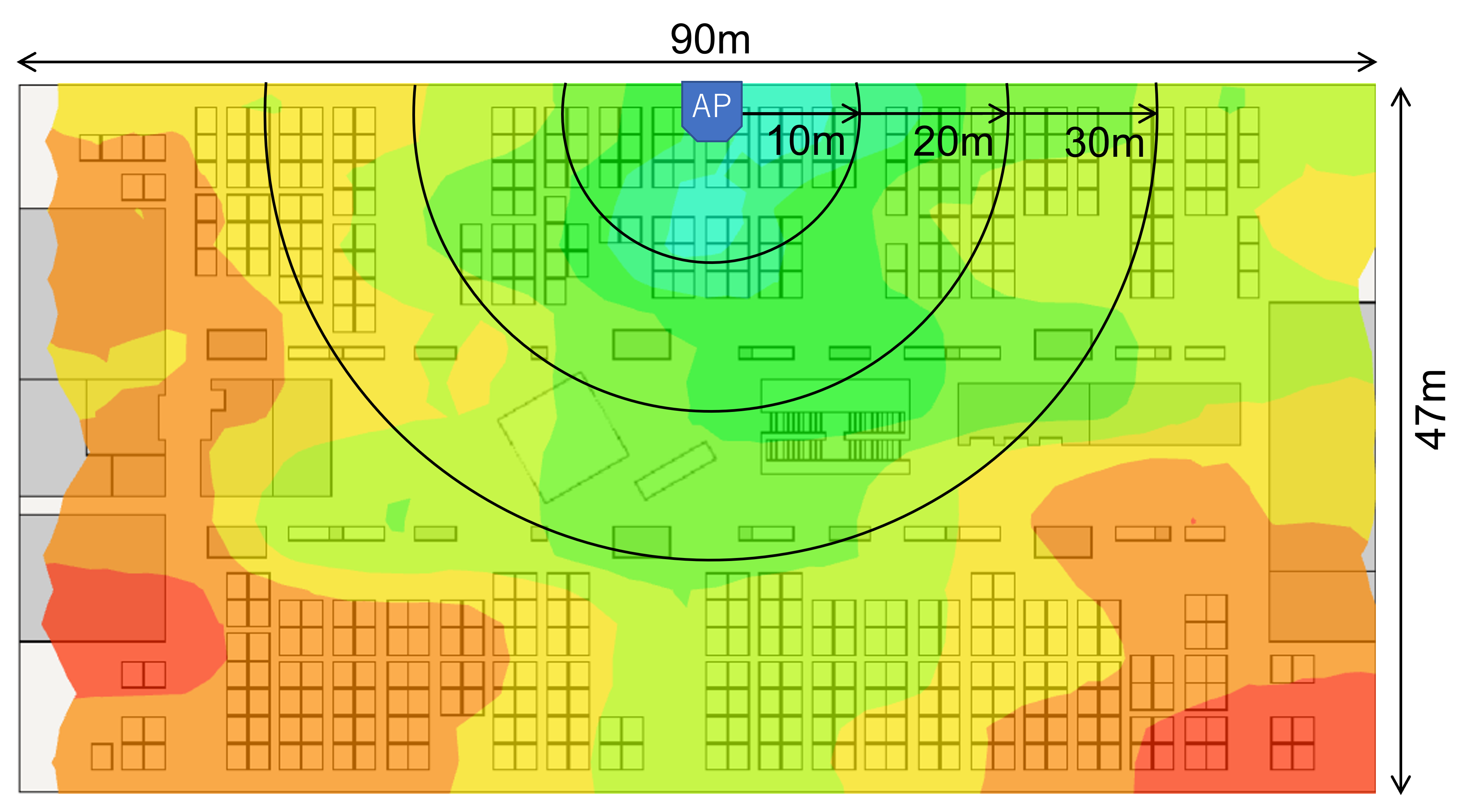 5GHz帯ヒートマップ WLX212 指向性あり
