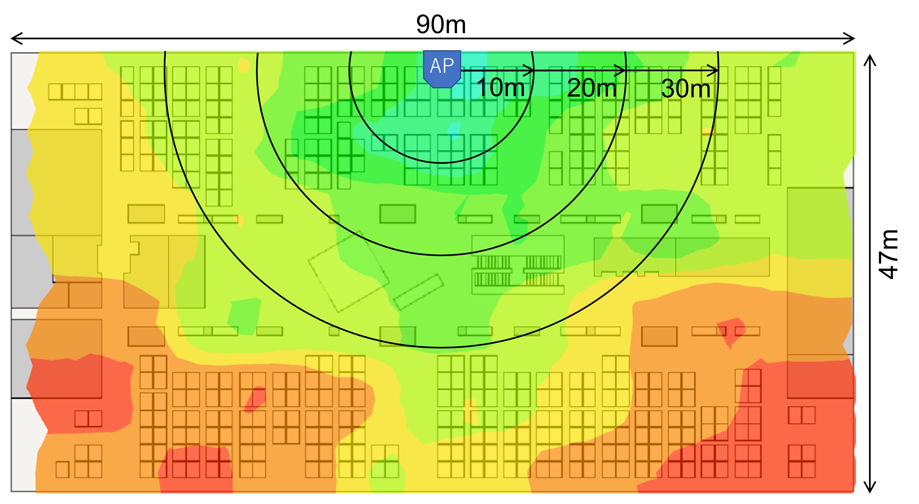 5GHz帯ヒートマップ WLX212 指向性なし