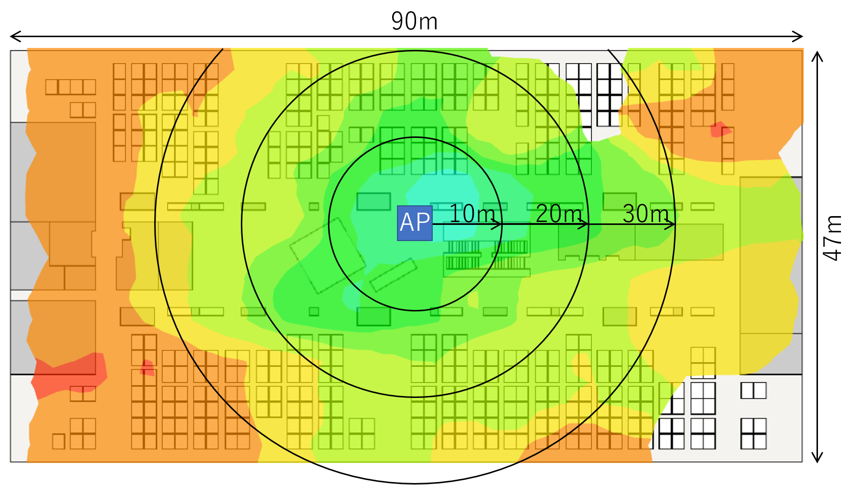 2.4GHz帯ヒートマップ WLX212 指向性なし