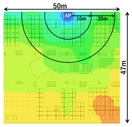 5GHz(1)帯ヒートマップ WLX232