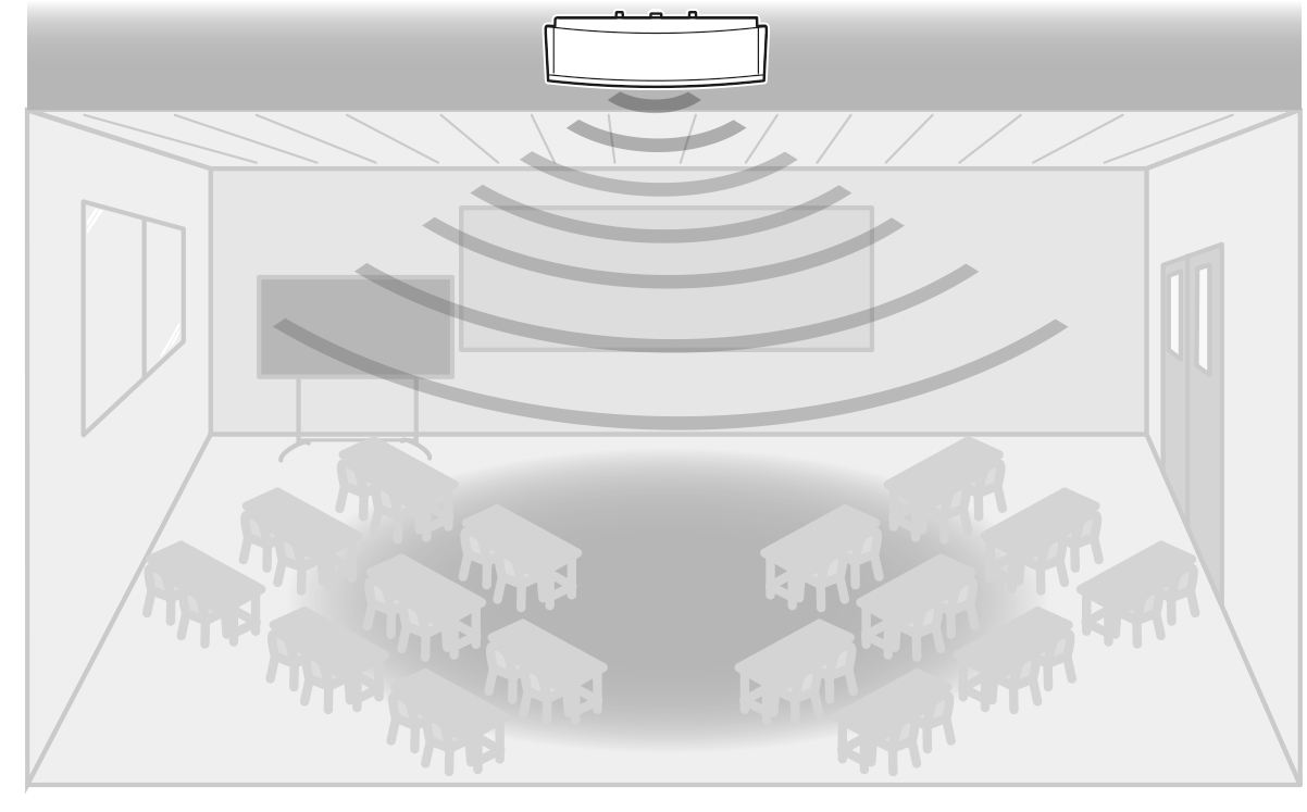 天井に設置する