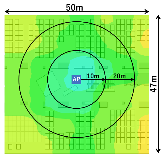 WLX333ヒートマップ 天井設置