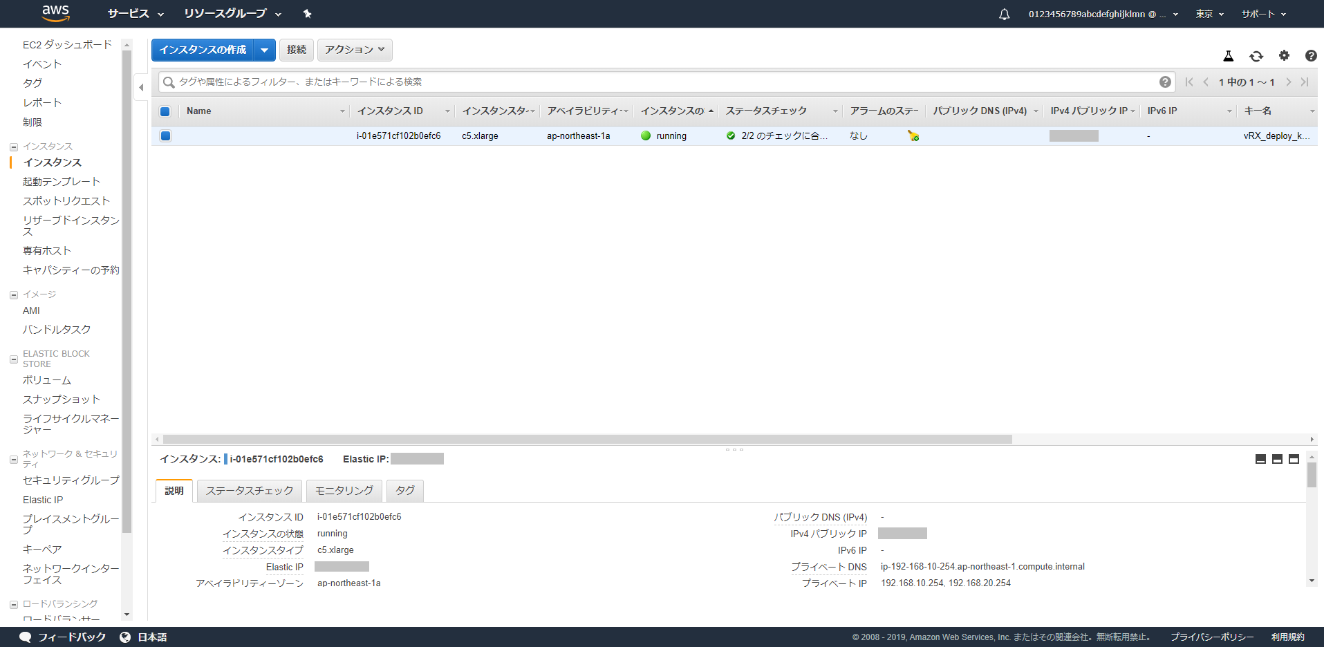 Elastic IP を確認